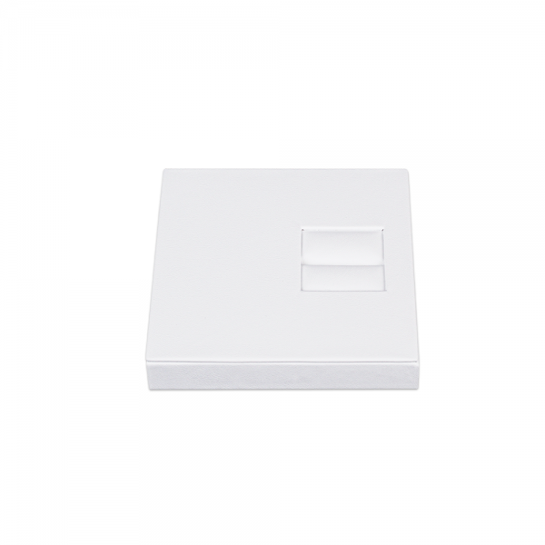 인조가죽 사각 반지 세트 진열대 화이트 12x12x2