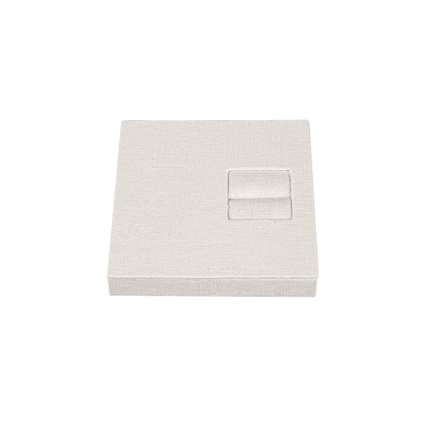 린넨 사각 반지 세트 진열대 베이지 12x12x2