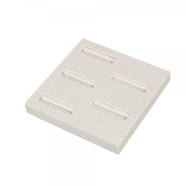 린넨 사각 커플 반지 팔찌 진열대 베이지 15x15x2