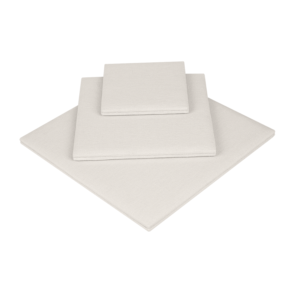 린넨 사각 3단 다용도 진열대 베이지 35x35x2