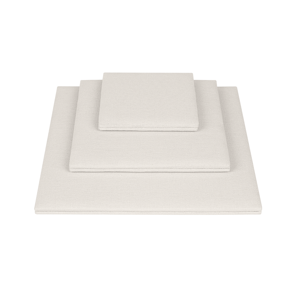 린넨 사각 3단 다용도 진열대 베이지 35x35x2