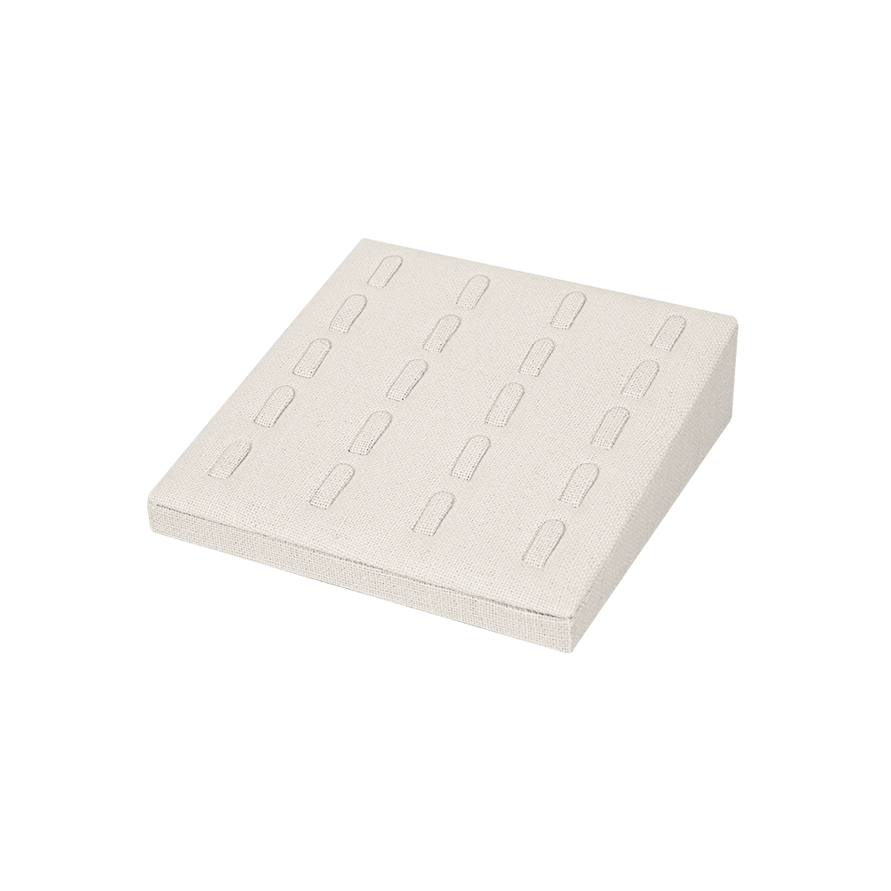 린넨 사각 1/20 반지 진열대 베이지 14x14x3.5