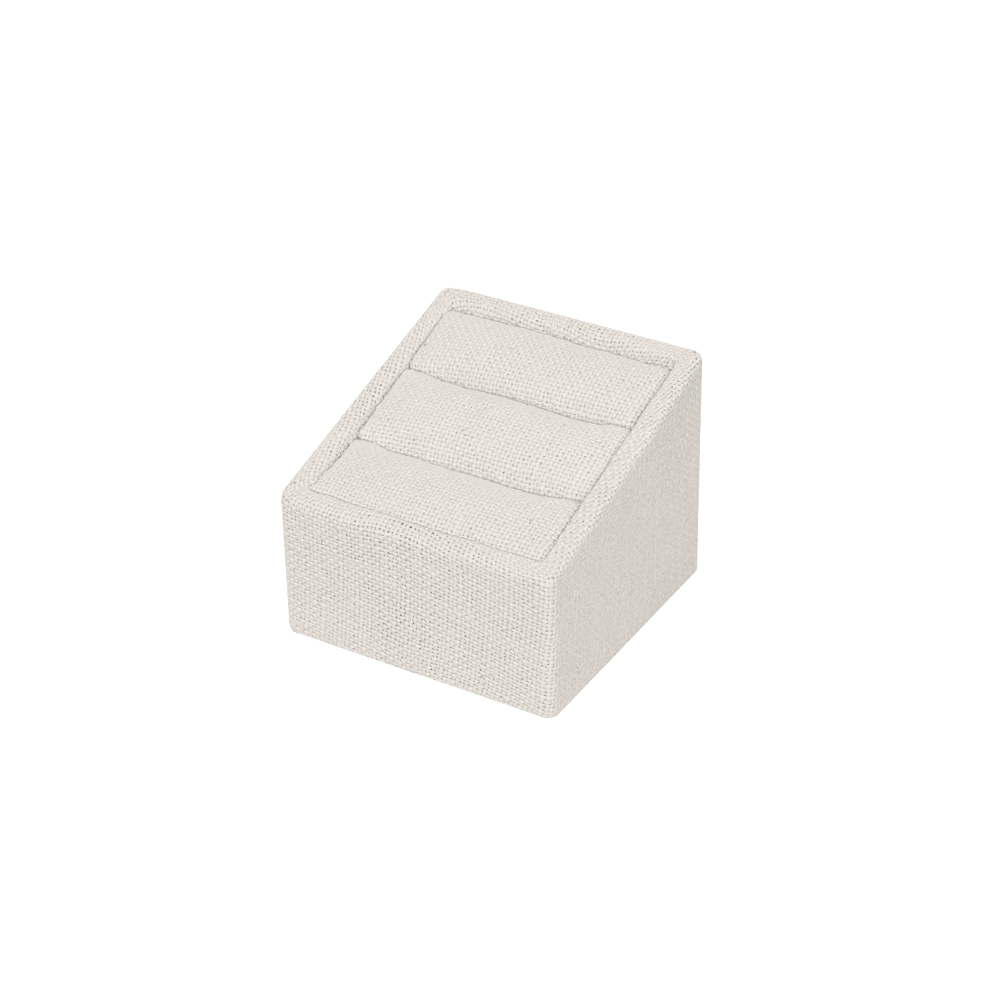 린넨 사각 경사 커플 반지 진열대 베이지 6x6x5