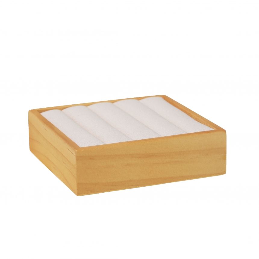 원목 4줄 반지 진열대 아이보리 10x10x3