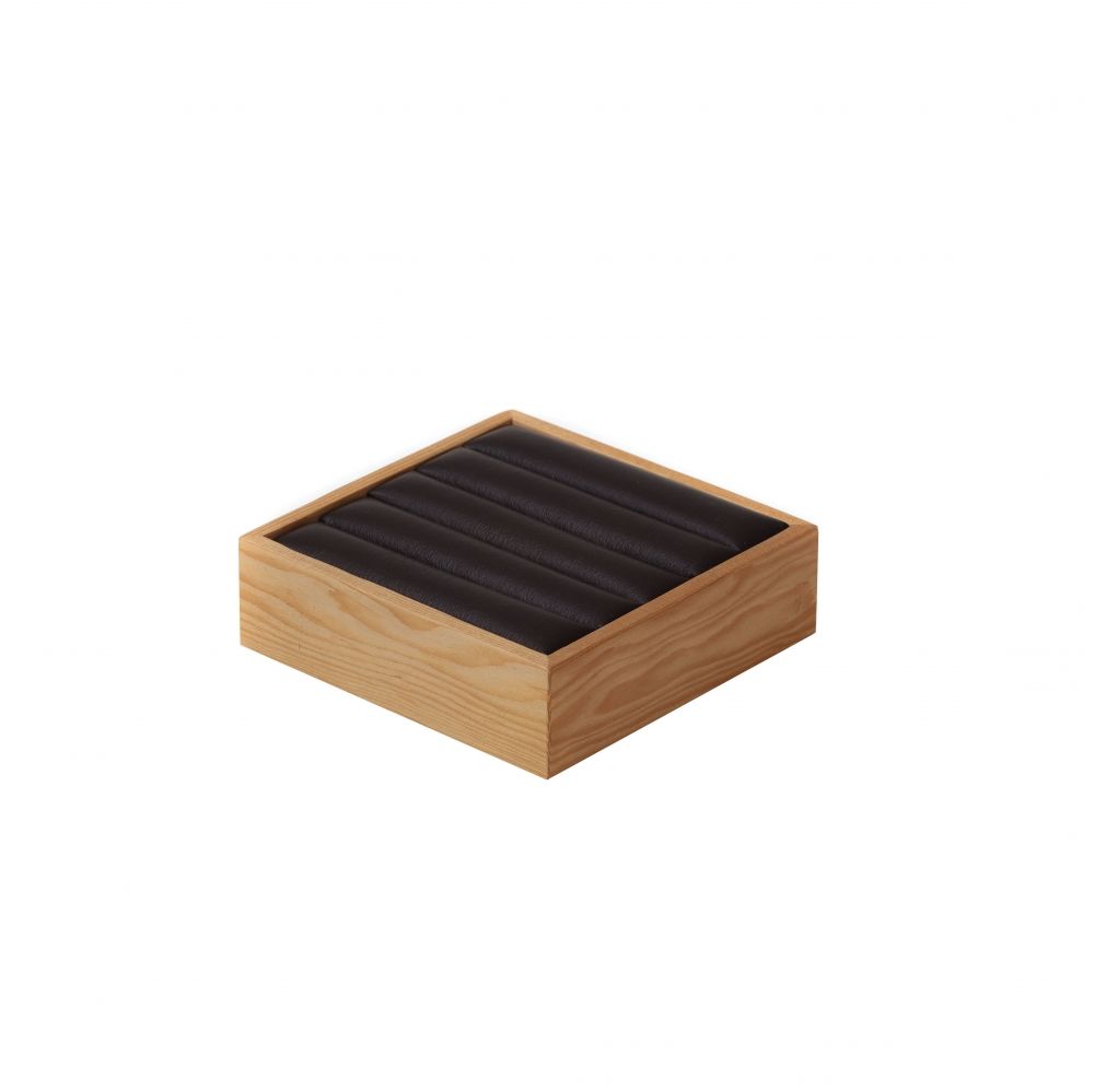 원목 4줄 반지 진열대 브라운 10x10x3