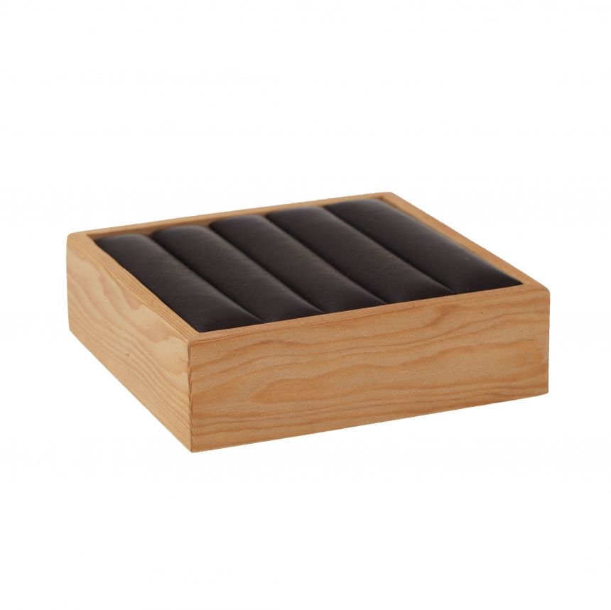 원목 4줄 반지 진열대 브라운 10x10x3