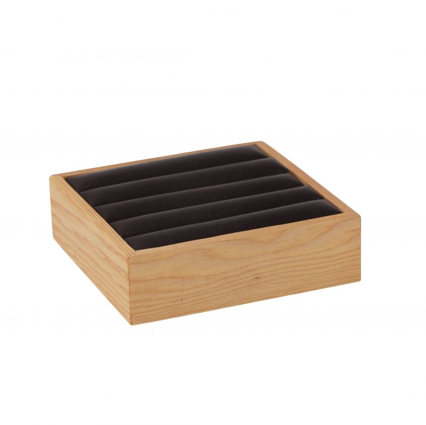 원목 4줄 반지 진열대 브라운 10x10x3