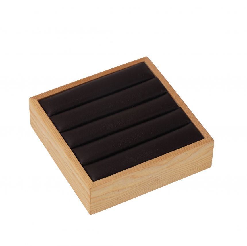 원목 4줄 반지 진열대 브라운 10x10x3