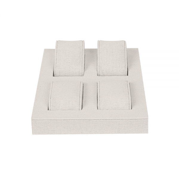 린넨 4칸 홀더 팔찌 시계 진열대 베이지 15X20X4