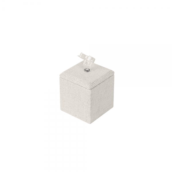 린넨 사각 조절 반지 진열대 베이지 소 4.5x4.5x7.5