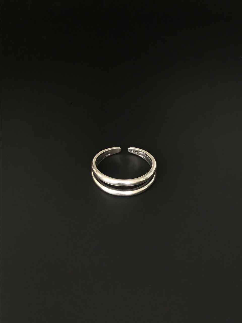 Two line open ring 01 • 925silver