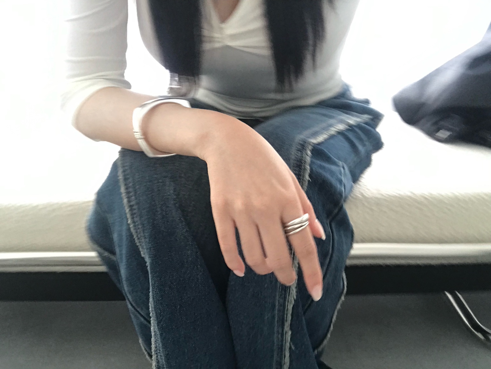 Two line open ring 01 • 925silver