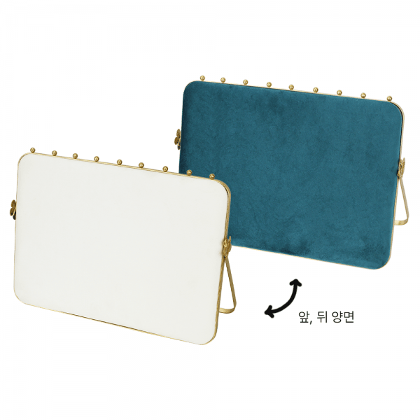 엔틱 양면 목걸이 귀걸이 브롯찌 다용도 거치대 액자형 진열대 아이보리/청록색 36x13x26