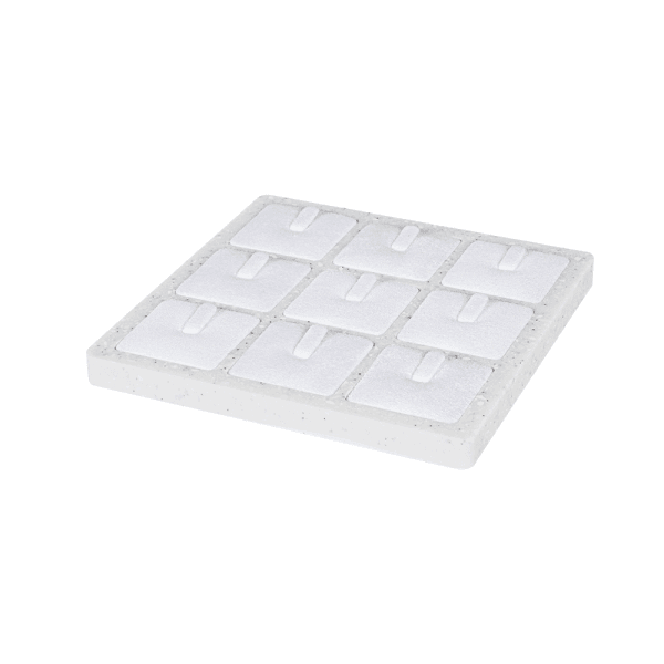 대리석 1/9 사각 반지 진열대 화이트 15x15x2