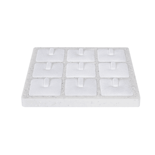 대리석 1/9 사각 반지 진열대 화이트 15x15x2