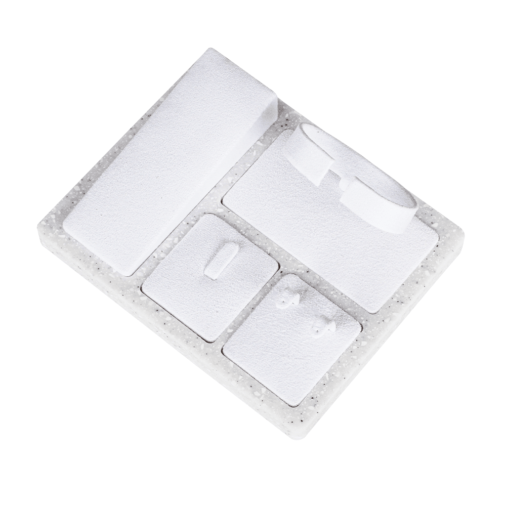 대리석 사각 4종 세트 진열대 화이트 15x12x6