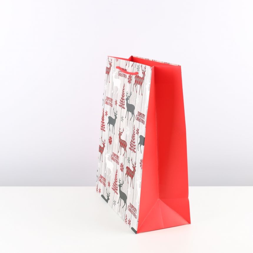 펄 루돌프 쇼핑백 대 26x12x32 10장 크리스마스
