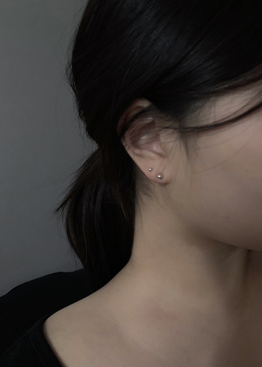Silver ball earring • 925silver