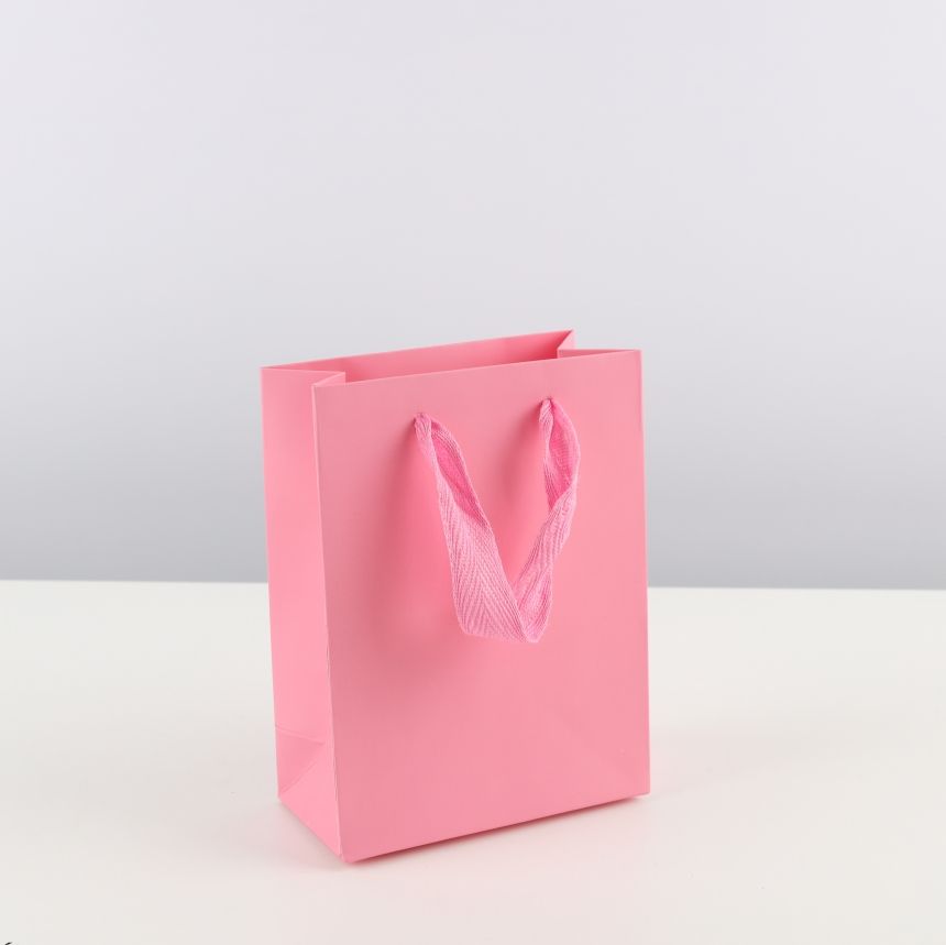 인기 핑크 쇼핑백 12x6x16cm 10장