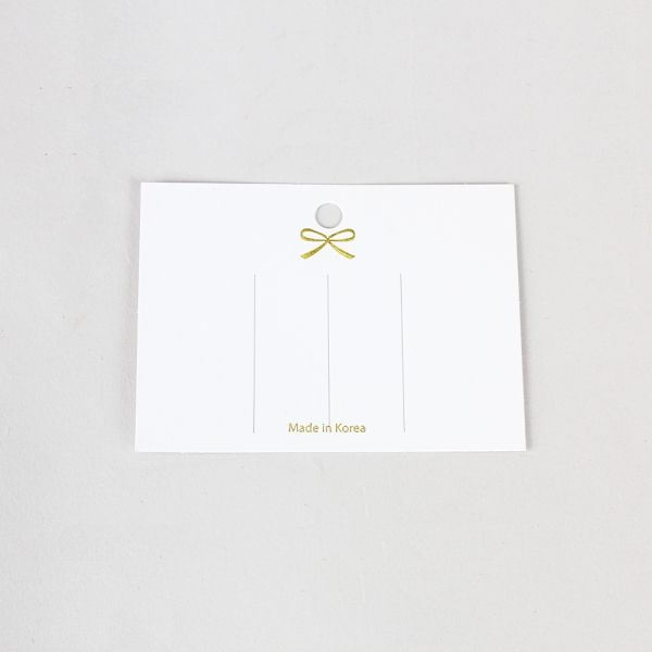 사각 3줄 헤어핀 악세사리 택 금박프린팅 화이트 9.5x7cm 100장