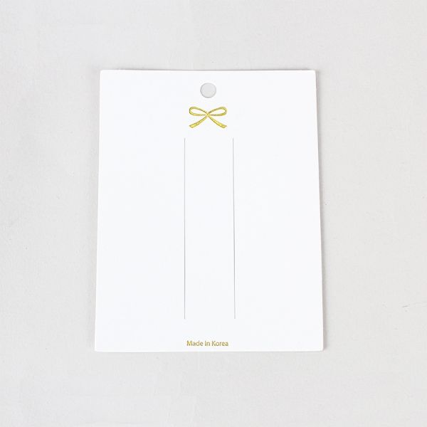 사각 2줄 헤어핀 악세사리 택 금박프린팅 화이트 8x10.5cm 100장