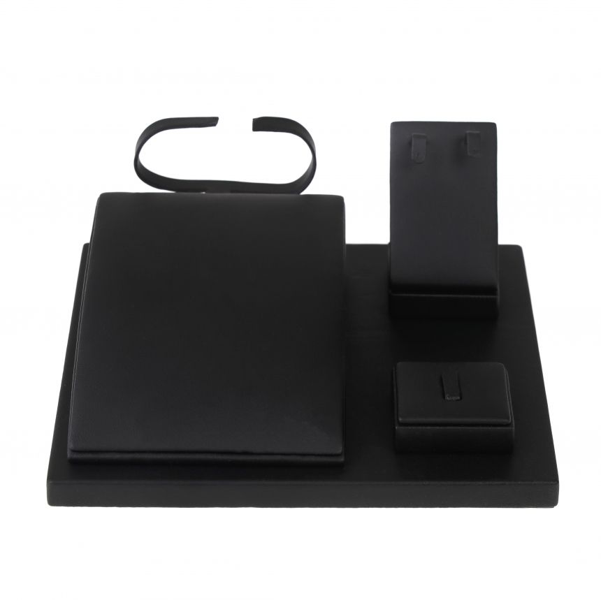 인조가죽 자석판 팔찌 세트 진열대 B형 블랙 17x17x8cm