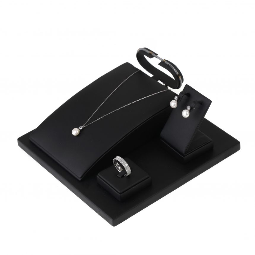 인조가죽 자석판 팔찌 세트 진열대 B형 블랙 17x17x8cm