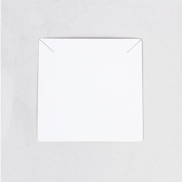 사각 무지 목걸이 악세사리 택 화이트 8x8cm 100장