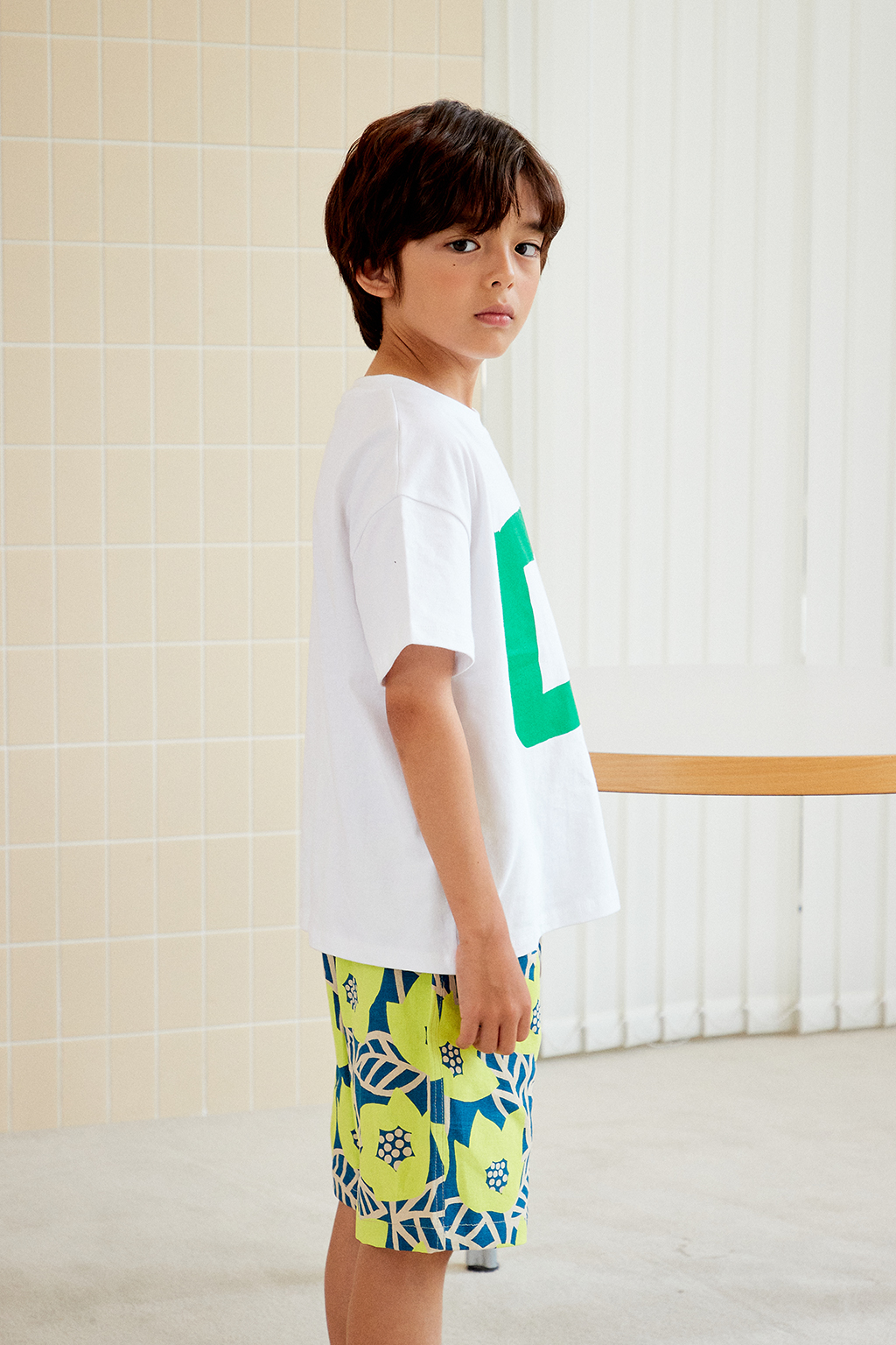 FLOWER LINEN SHORTS