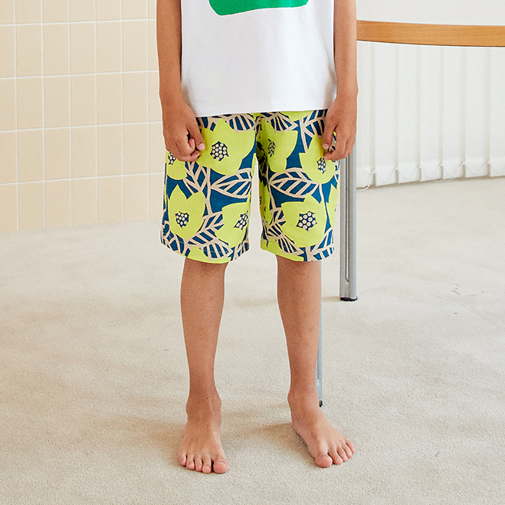 FLOWER LINEN SHORTS