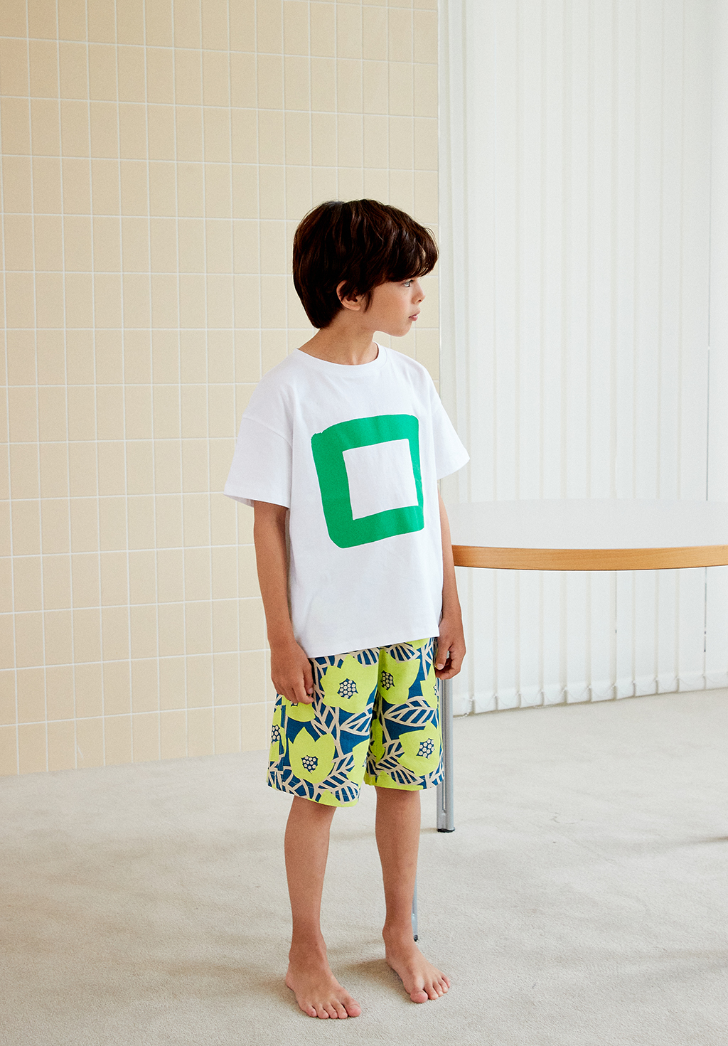 FLOWER LINEN SHORTS