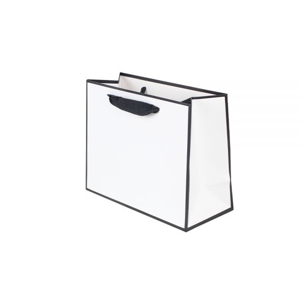 블랙라인 화이트 가로형 고급 쇼핑백 23x10x18cm 10장