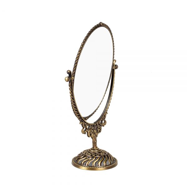 엔틱 양면 파도 스탠드 거울 신주(금색) 대 22x11x35cm