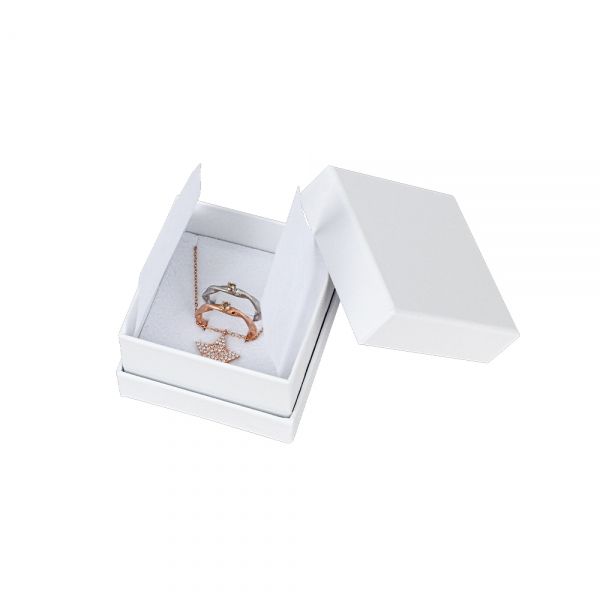 무광 더블 주얼리 케이스 액세서리 포장 선물 상자 화이트 소 6x6x4cm 20개
