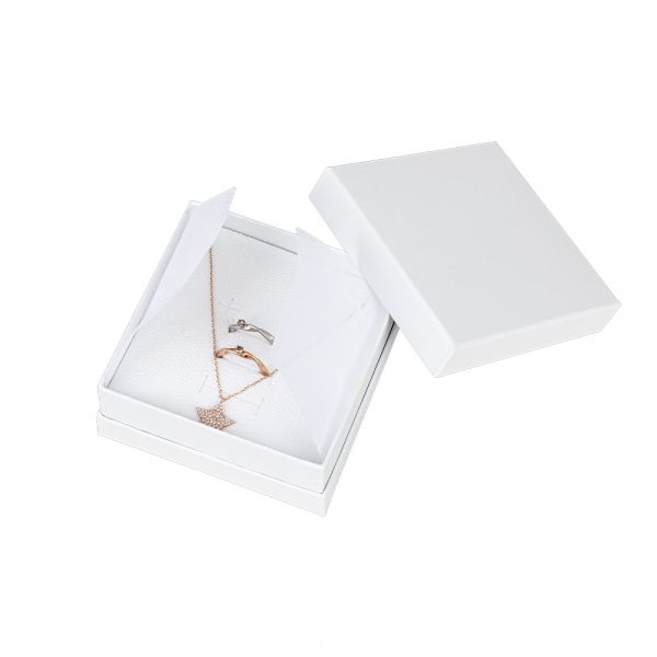 무광 더블 주얼리 케이스 액세서리 포장 선물 상자 화이트 대 9x9x4cm 10개