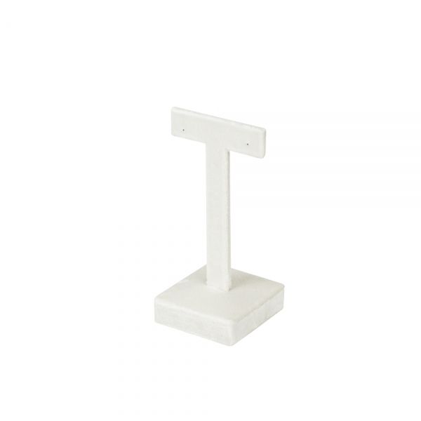 뉴 벨벳 일자 T형 귀걸이 진열대 아이보리 소 5x4.5x10.5cm