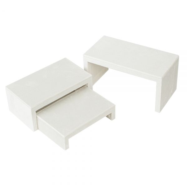 뉴 벨벳 ㄷ자 조절 3단 다용도 진열대 아이보리 20x10x10cm