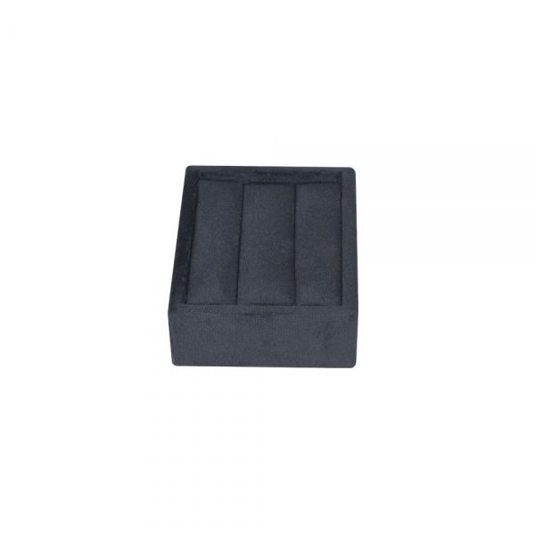 뉴 벨벳 2줄 반지 진열대 블랙 소 8x6.5x2.5cm