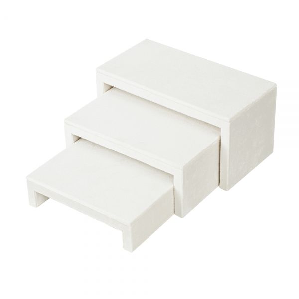 뉴 벨벳 ㄷ자 조절 3단 다용도 진열대 아이보리 20x10x10cm