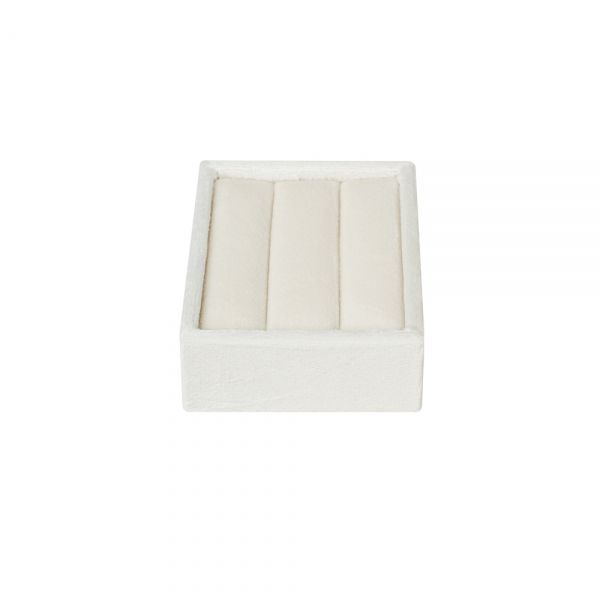 뉴 벨벳 2줄 반지 진열대 아이보리 소 8x6.5x2.5cm