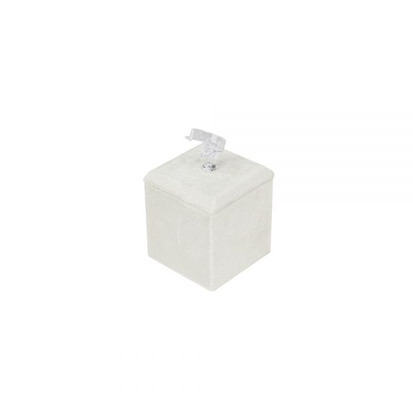 뉴 벨벳 사각 조절 반지 진열대 아이보리 소 4.5x4.5x7.5cm
