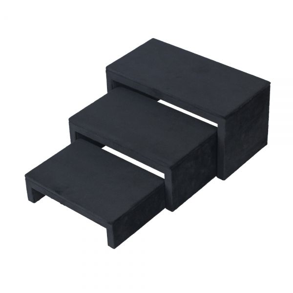 뉴 벨벳 ㄷ자 조절 3단 다용도 진열대 블랙 20x10x10cm