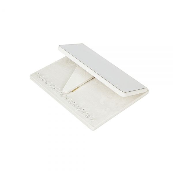 뉴 벨벳 경사 목걸이 진열대 아이보리 소 25x12x18cm