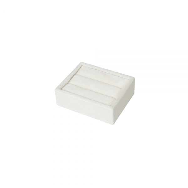뉴 벨벳 2줄 반지 진열대 아이보리 소 8x6.5x2.5cm