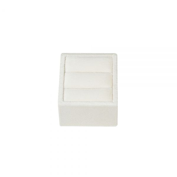 뉴 벨벳 사각 경사 커플 반지 진열대 아이보리 6x6x5cm