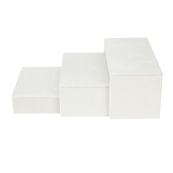 뉴 벨벳 ㄷ자 조절 3단 다용도 진열대 아이보리 20x10x10cm