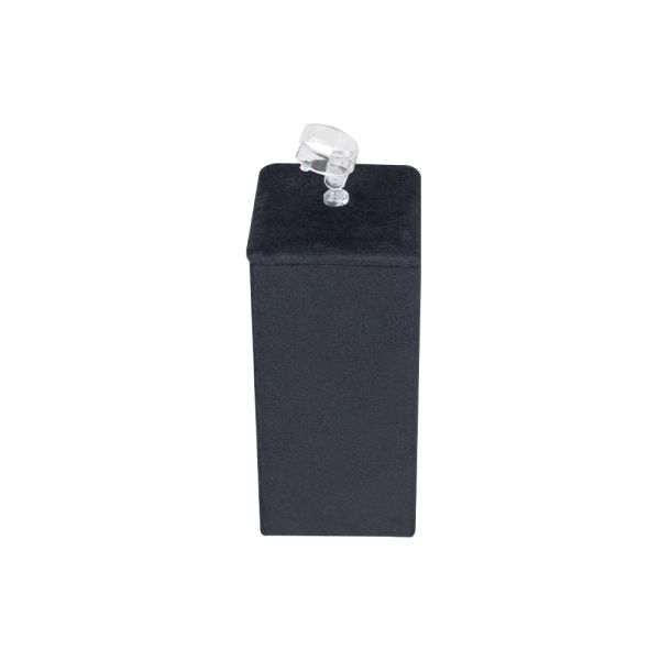 뉴 벨벳 사각 조절 반지 진열대 블랙 대 4.5x4.5x12.5cm