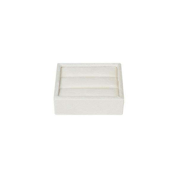뉴 벨벳 2줄 반지 진열대 아이보리 소 8x6.5x2.5cm
