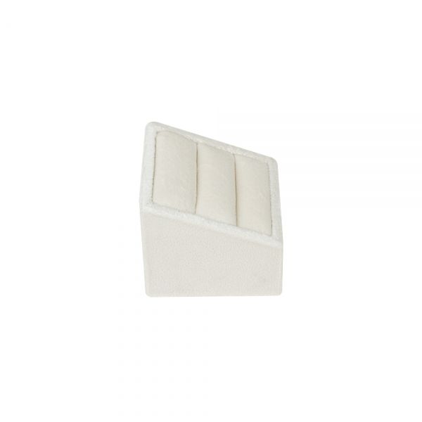 뉴 벨벳 사각 경사 커플 반지 진열대 아이보리 6x6x5cm