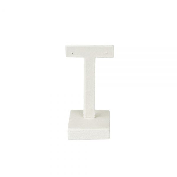 뉴 벨벳 일자 T형 귀걸이 진열대 아이보리 소 5x4.5x10.5cm